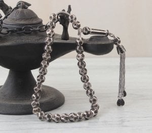 Zirkon Taşlı 925 Ayar Gümüş Tesbih