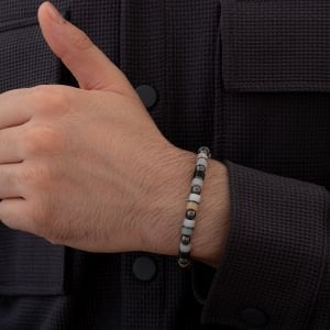 Amazonit Taşlı Erkek Gümüş Bileklik