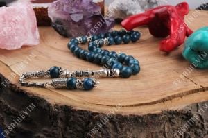 925 Ayar Gümüş Püskül ve İmameli Apatit Taşı Tesbih