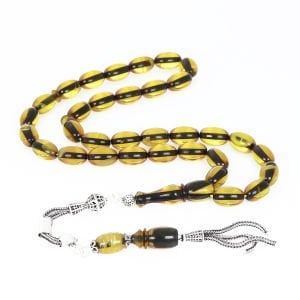 Gümüş Püsküllü Kehribar Tesbih