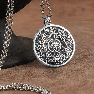 Ayetel Kürs-i Yazılı Gümüş Kolye