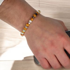 Amazonit Ve Kehribar Taşlı Bileklik