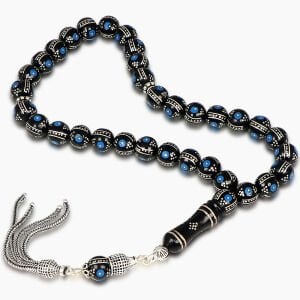 Gümüş Ve Mine İşleme Gümüş Püsküllü Erzurum Oltu Taşı Tesbih