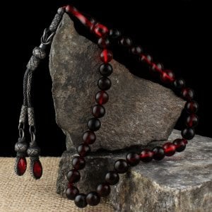 Küre Kesim Karışık Renk Kazaz Püsküllü Ateş Kehribar Tesbih