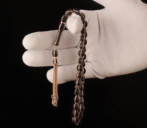 Siyah Zirkon Taşlı Gümüş İmameli 925 Ayar Gümüş Tesbih