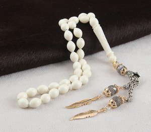 Oymalı İmame Gümüş Püsküllü Deve Kemiği Tesbih