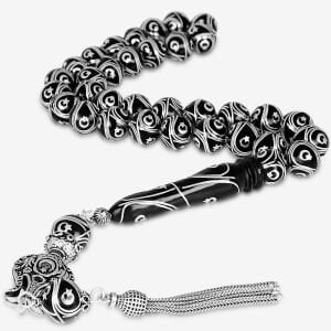 Hatemkari Sanatı İle Hazırlanmış Ayyıldızlı Erzurum Oltu Tesbih