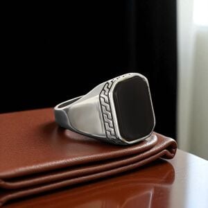 Oniks Taşlı 925 Ayar Erkek Gümüş Yüzük