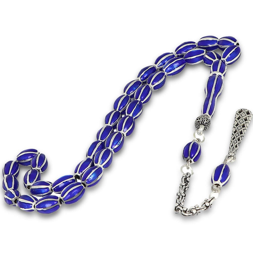 Mine İşçilikli Gümüş Kaplama Arpa Kesim Tesbih