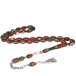 Gümüş Kaplama Metal Püsküllü Kafur Ağacı Tesbih