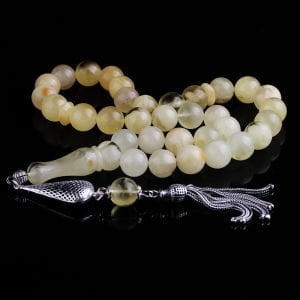 İri Boy Sertifikalı Doğal Damla Kehribar Tesbih