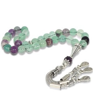 Gümüş Kaplama Metal Püsküllü Ceyt Taşlı Tesbih