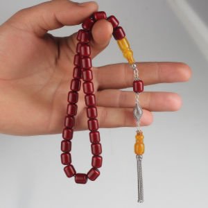 Eski Osmanlı Benzetme Sıkma Kehribar Tesbih