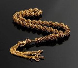 Özel İşçilikli Zirkon Taşlı İşlemeli 925 Ayar Gümüş Tesbih