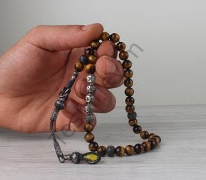 1000 ayar Kazaz Püsküllü İsim yazılı Kaplangözü Taşlı Tesbih