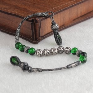 Gümüş Kazaz Püskül ve İsimli Kehribar Zaza Tesbih