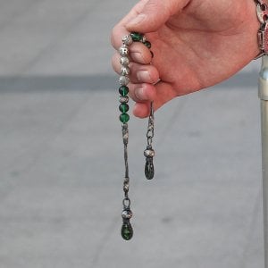 Gümüş Kazaz Püskül ve İsimli Kehribar Zaza Tesbih