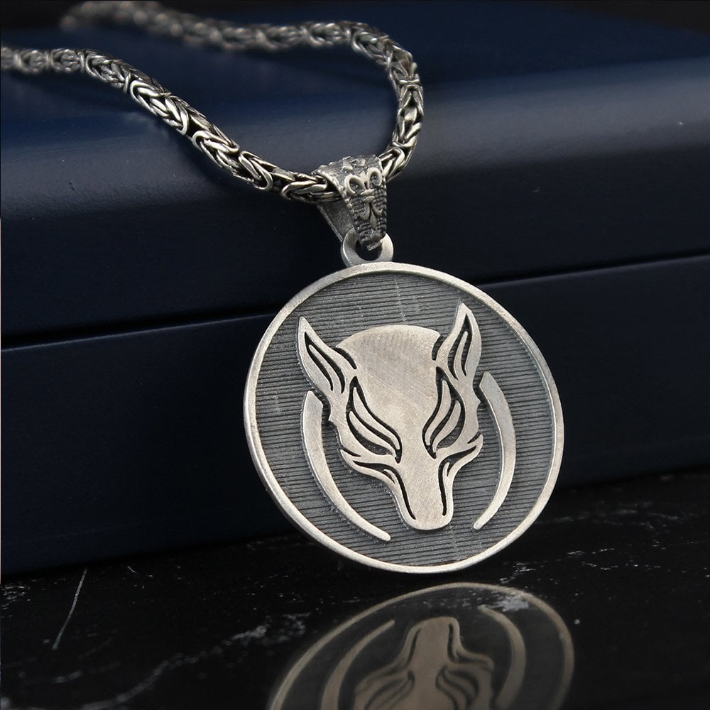 Kral Chain Börü Simgeli 925 K Men's Silver Necklace