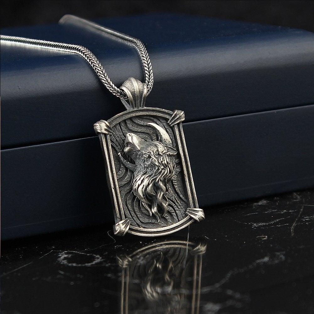 Wolf Simgeli 925 K Men's Silver Necklace