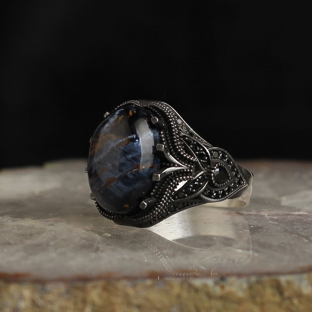 Pietersite  Taşlı 925 Ayar Erkek Gümüş Yüzük