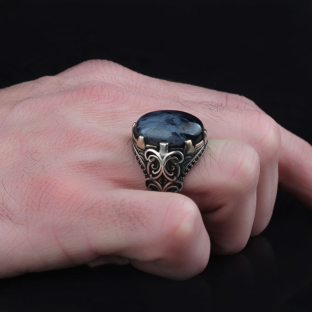 Pietersite Taşlı 925 Ayar Erkek Gümüş Yüzük