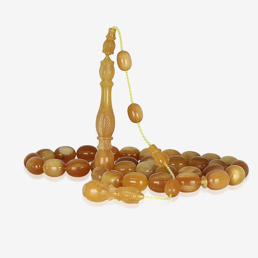 Selamet Şeker Usta Yapımı Oyma İmame El Yapımı Kızartılmış Koç Boynuzu Tesbih