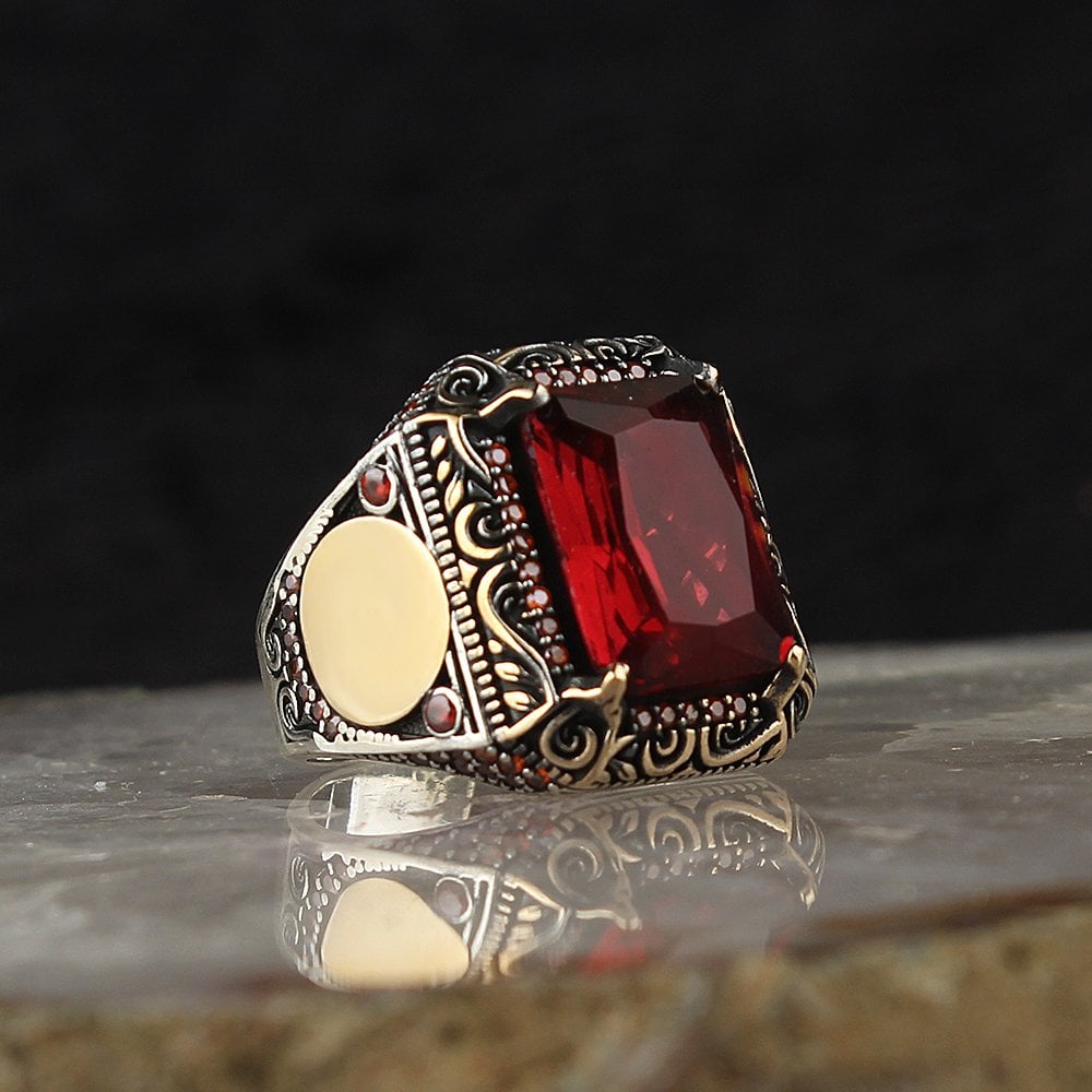 Zircon Stone-set 925 K Silver Men's Ring