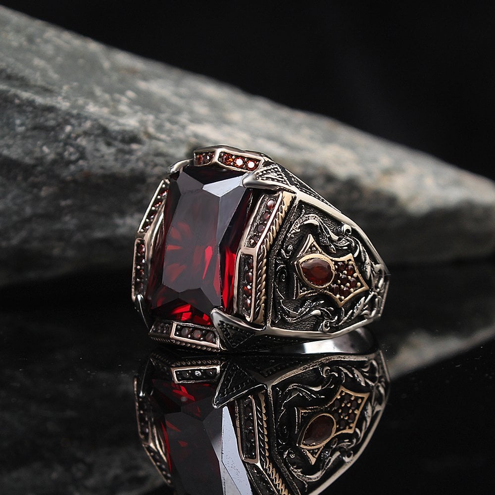 Zircon Stone-set 925 K Silver Men's Ring