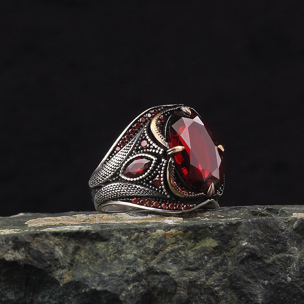 Markiz Zircon Stone-set 925 K Silver Men's Ring
