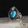 Blue Topaz Taşlı 925 Ayar Erkek Gümüş Yüzük