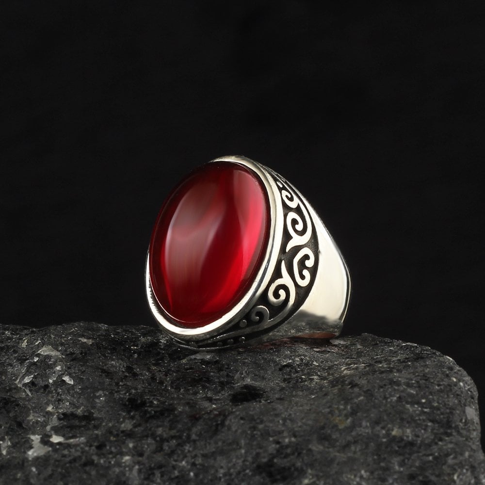 Tiger's Eye Stone-set 925 K Men's Silver Ring