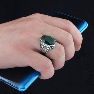 Zirkon Taşlı  925 Ayar Erkek Gümüş Yüzük
