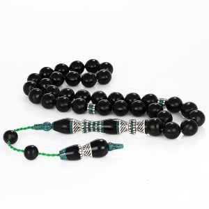 Usta İşçilikli Nakkaş İmame Bilardo Topu İşlemeli Oltu Tesbih