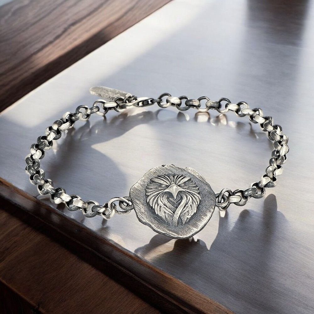 Kartal Model 925 Ayar Gümüş Erkek Bileklik