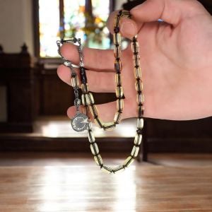 Kapsül Kesim Gümüş  Ayyıldız Püsküllü Damla Kehribar Tesbih