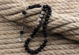 Gürcistan Oltu Tesbih İsimli 925 Ayar Gümüş Püsküllü Tesbih