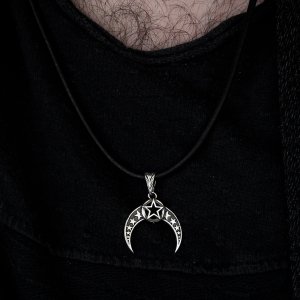 Ayyıldızlı 925 Ayar Gümüş Erkek Kolye