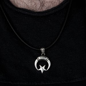 Ayyıldızlı İsim Yazılı 925 Ayar Gümüş Erkek Kolye