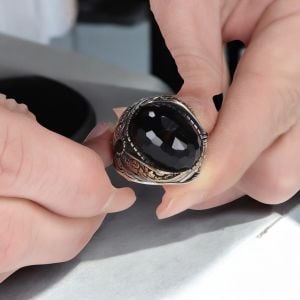Zirkon Taşlı 925 Ayar  Erkek Gümüş Yüzük
