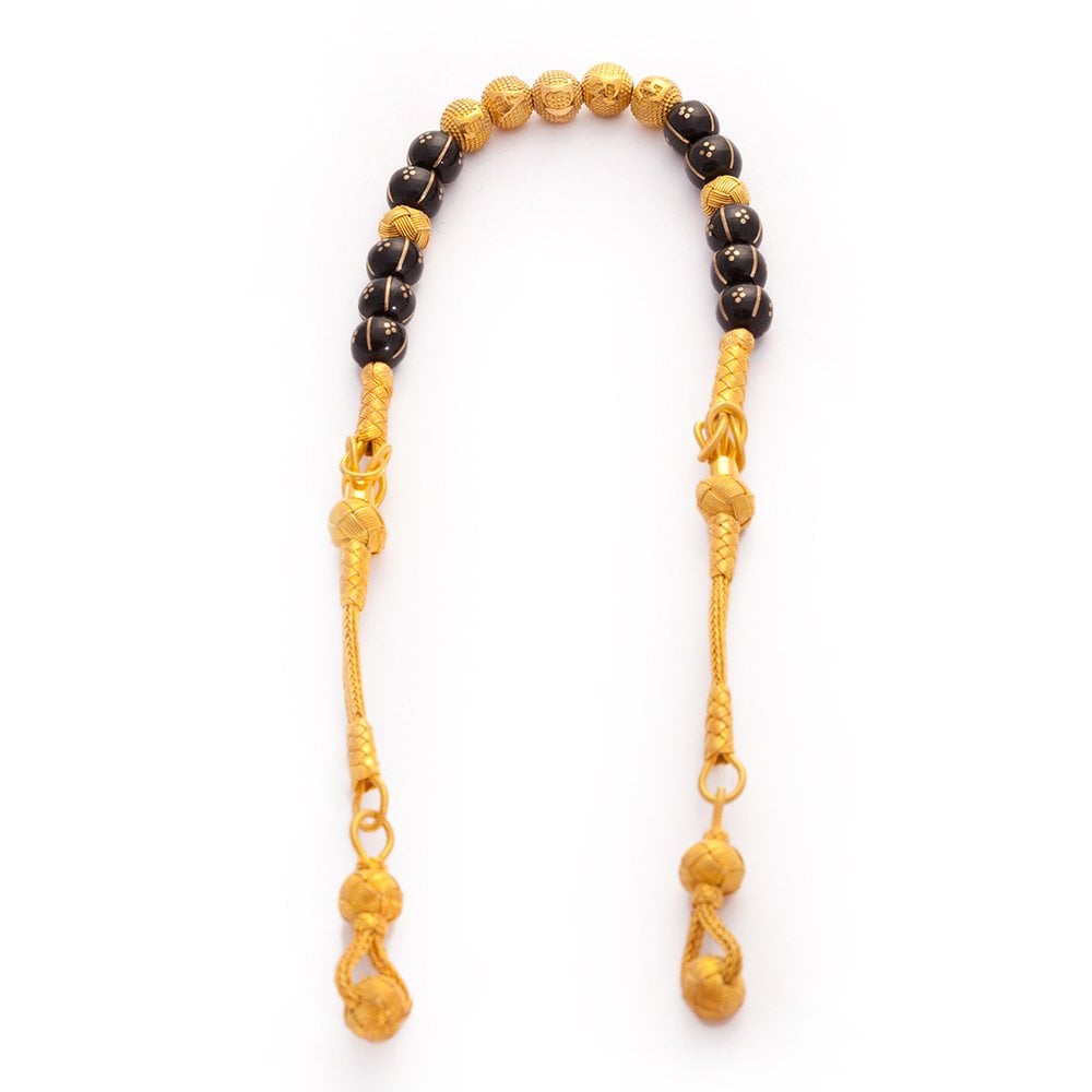 İsim Yazılı Gümüş Üzeri Altın Kaplama Oltu Taşı Tesbih