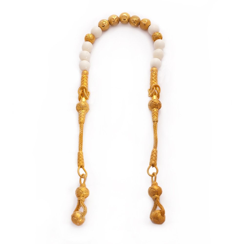 İsim Yazılı Gümüş Üzeri Altın KaplamaDeve Kemiği Tesbih