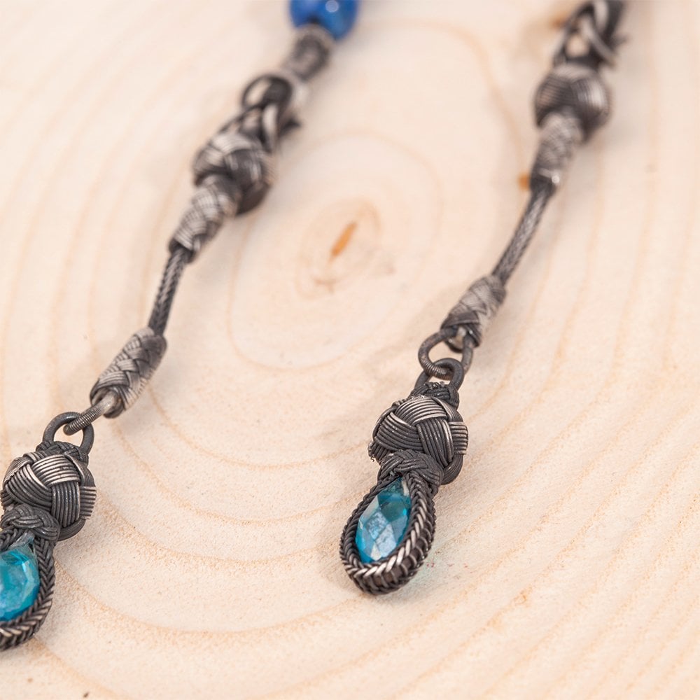 Gümüş Kazaz Püsküllü Lapis Taşı Tesbih