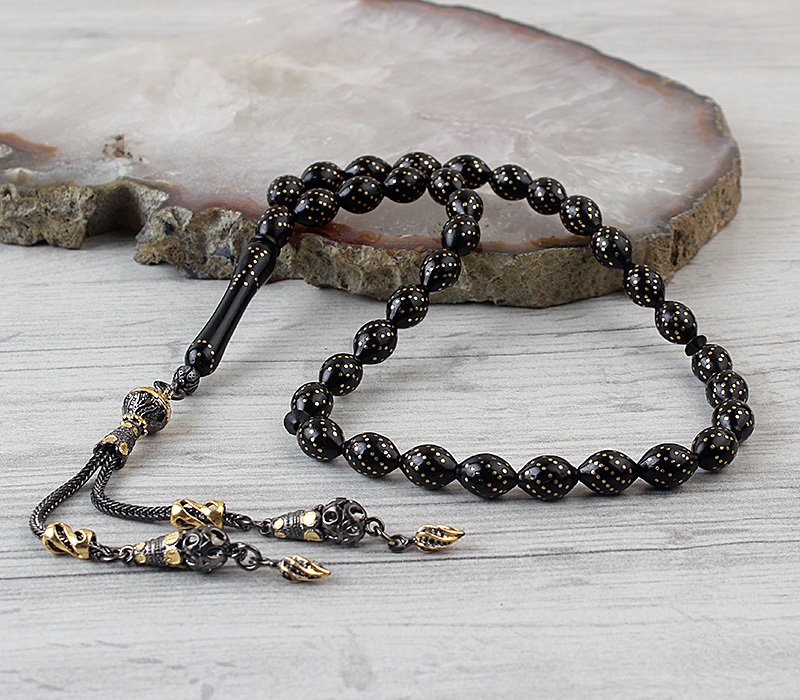 Altın Kaplama Gümüş Püsküllü Kuka Tesbih