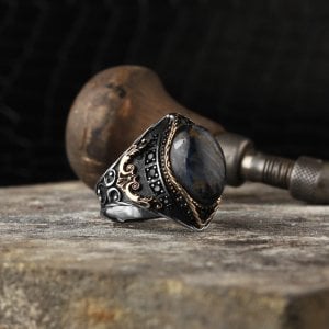 Pietersite Doğal Taşlı 925 Ayar Erkek Gümüş Yüzük