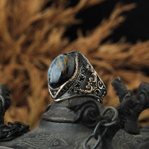 Pietersite Doğal Taşlı 925 Ayar Erkek Gümüş Yüzük