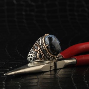 Pietersite Taşlı 925 Ayar Erkek Gümüş Yüzük