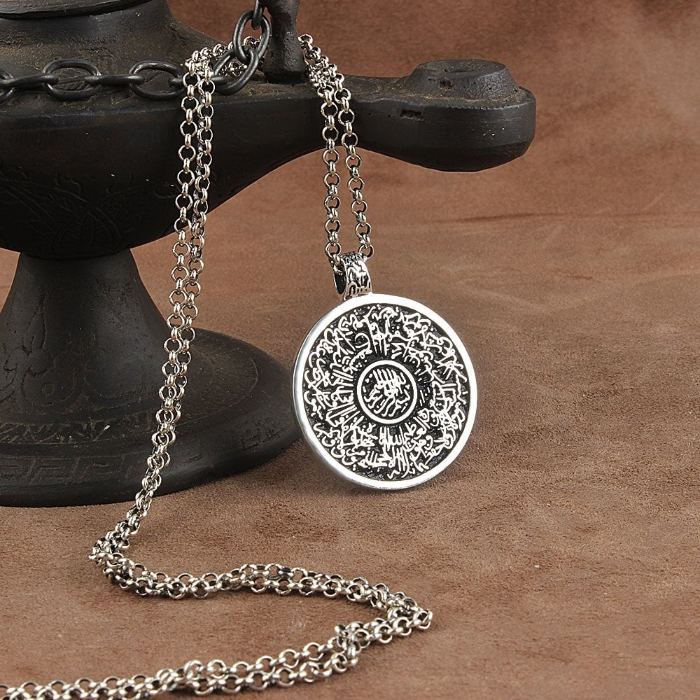 Ayetel Kürs-i Yazılı Gümüş Kolye