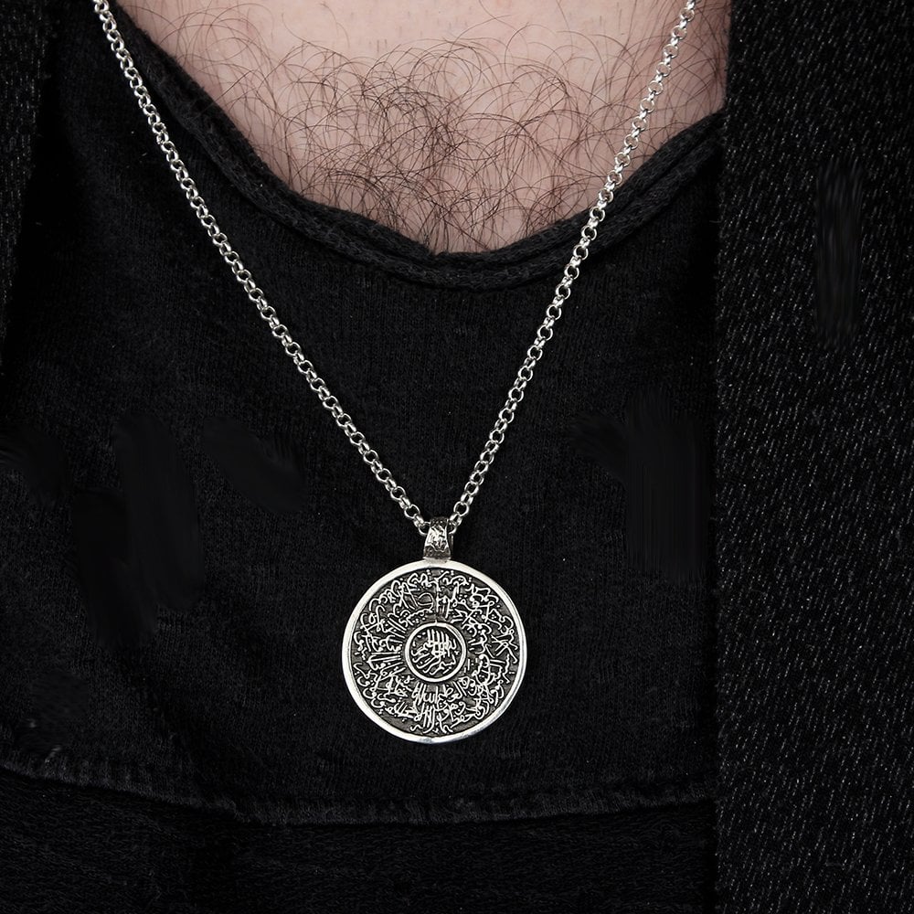 Ayetel Kürs-i Yazılı Gümüş Kolye