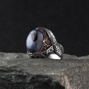 Pietersite Taşlı 925 Ayar Erkek Gümüş Yüzük