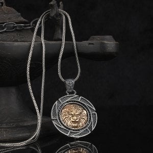 Aslan Model 925 Ayar Gümüş Erkek Kolye